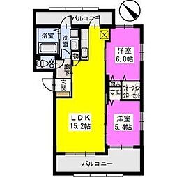 マテリアールA 2LDKの間取図画像