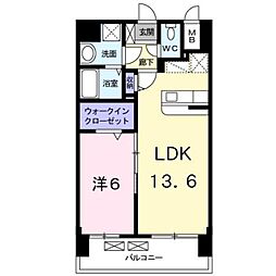 グランデスカイ空港南 1LDKの間取図画像