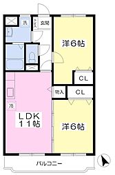 エクセルコート 2LDKの間取図画像