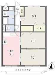 ウィン伊東 3DKの間取図画像