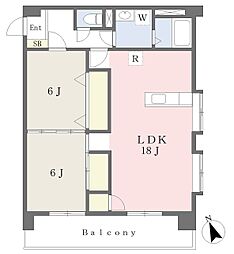 シャルム1 2LDKの間取図画像