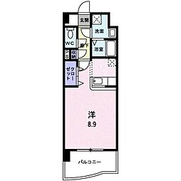フォーウィルズコート ワンルームの間取図画像