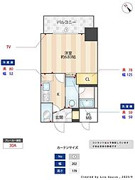 DSTOWER大博通り 1Kの間取図画像