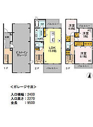 D-room西新2 3LDKの間取図画像
