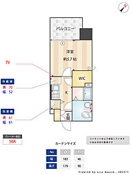 LiveCasa県庁前 1Kの間取図画像