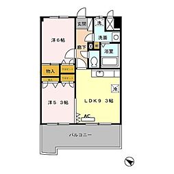 フォルスト平尾 2LDKの間取図画像