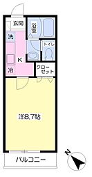 ラフィーネプロムナード5-A 1Kの間取図画像