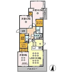Clover Hill 平尾 3LDKの間取図画像