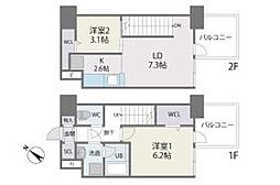 モダンパラッツォ博多駅南AXIA 2LDKの間取図画像