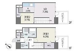 モダンパラッツォ博多駅南AXIA 2LDKの間取図画像