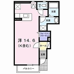 クリスマスローズ3 ワンルームの間取図画像