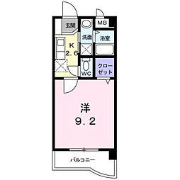 フレンテ二島 1Kの間取図画像