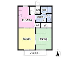 ビーライン風師2B 2Kの間取図画像