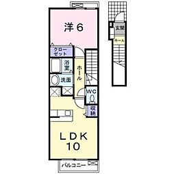 フェリーチェ 1LDKの間取図画像
