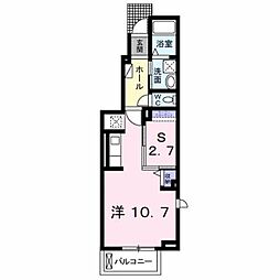 アライブマツバラ2 ワンルームの間取図画像