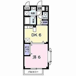 サンライフ徳力 1DKの間取図画像