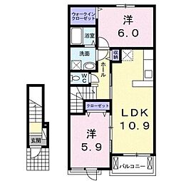 ミニヨンA 2LDKの間取図画像