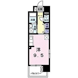 グランドール到津フォレスト ワンルームの間取図画像