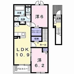 デュオブライト II 2LDKの間取図画像