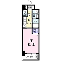 フレンテ二島2 1Kの間取図画像