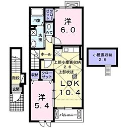 メゾン・ヌーブ 2LDKの間取図画像