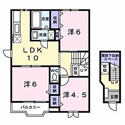 プランタンコート2 3LDKの間取図画像