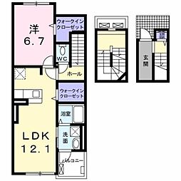 パンフィーユ 1LDKの間取図画像