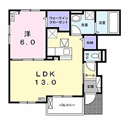 コンフォルタ茶屋の原 1LDKの間取図画像