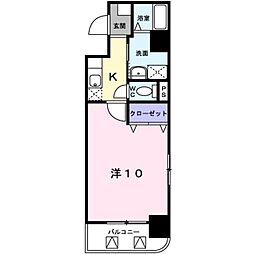 グランド・コスモ 1Kの間取図画像