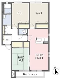 ヴェルドミール霧ヶ丘C 3LDKの間取図画像