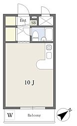 ロゼ若園 ワンルームの間取図画像