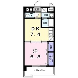 グレイスガーデン岬の山 1DKの間取図画像