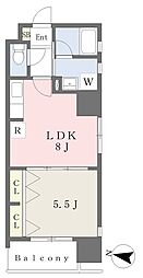 ウイン黒崎 1LDKの間取図画像
