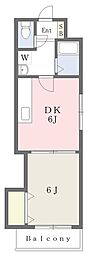 アンジェロポスト5 1DKの間取図画像