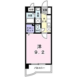 レジデンス竹末 1Kの間取図画像