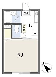 フルハウス 1Kの間取図画像