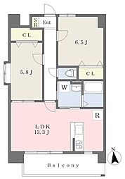 エルム新町 2LDKの間取図画像