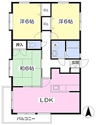 ルネッサンス平成 3LDKの間取図画像