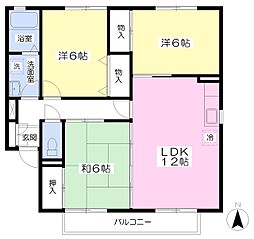 ハートフル 3LDKの間取図画像
