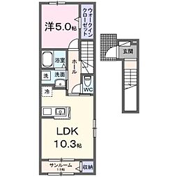 グラン・メゾン飛田A 1LDKの間取図画像