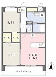 グレース近見 2LDKの間取図画像