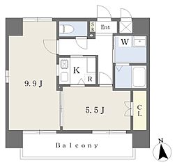カスティージョ坪井 1LDKの間取図画像