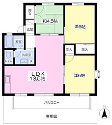 セジュール十禅寺A 3LDKの間取図画像