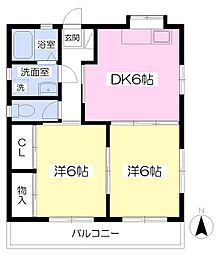 SHAP2421 2DKの間取図画像