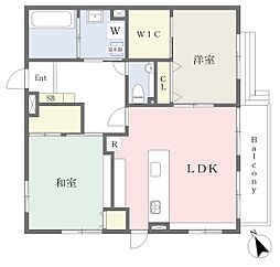 グリーンコート北町 2LDKの間取図画像