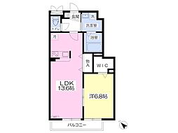 ルピア 1LDKの間取図画像