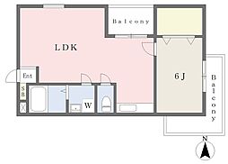 インフィニットハーモニー2 1LDKの間取図画像