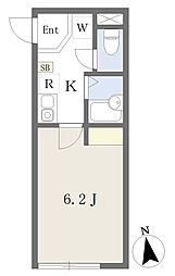 Reberty練馬 1Kの間取図画像