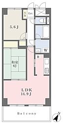 東久留米本町ビルハイム・アレグローネ 2LDKの間取図画像