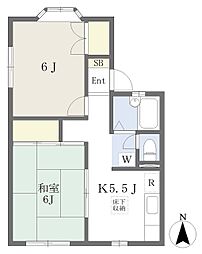 ヒルズ湘南 2Kの間取図画像